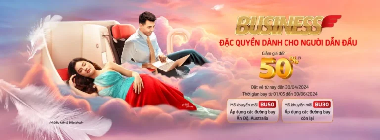 Vietjet Air giảm 50% giá vé máy bay hạng ghế Business